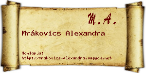 Mrákovics Alexandra névjegykártya